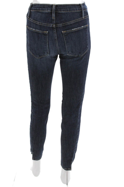 Frame Women Skinny Jeans Blue High Rise Button Size 25