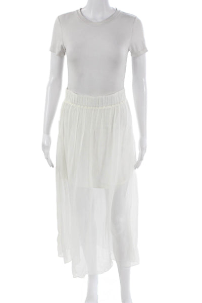 Hale Bob Womens Maxi Skirt White Viscose Blend Size S