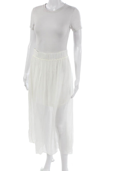 Hale Bob Womens Maxi Skirt White Viscose Blend Size S