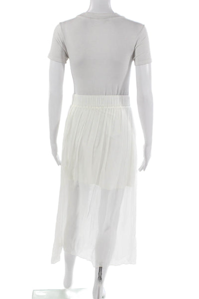 Hale Bob Womens Maxi Skirt White Viscose Blend Size S