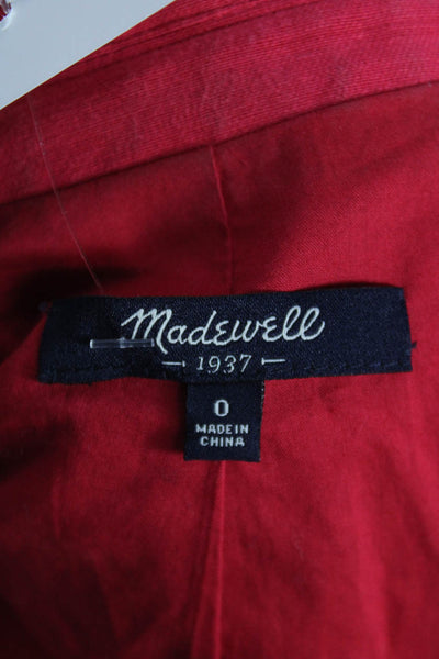 Madewell Womens Basic Red Linen Cotton Jacket Size 0