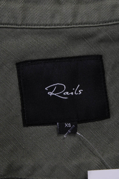 Rails Womens Green Shirt Dress Collared Long Sleeve Snap Size XS
