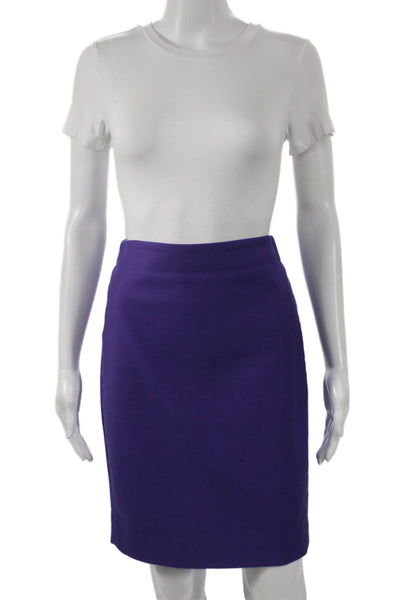 J Crew Women Purple Straight Pencil Skirt 95% Cotton 5% Spandex Size 00