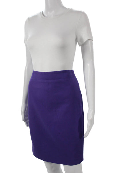 J Crew Women Purple Straight Pencil Skirt 95% Cotton 5% Spandex Size 00