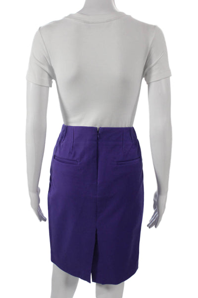 J Crew Women Purple Straight Pencil Skirt 95% Cotton 5% Spandex Size 00