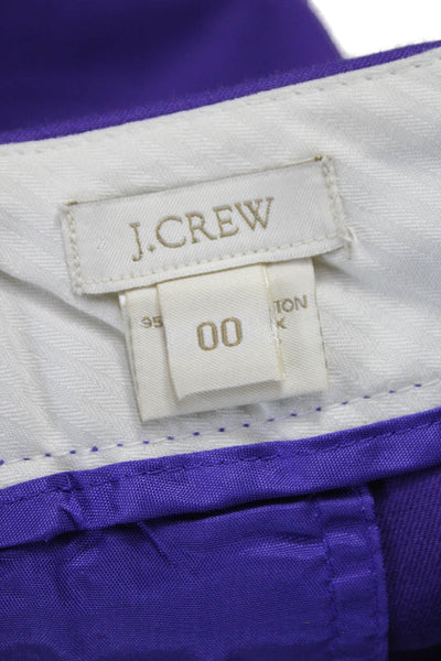 J Crew Women Purple Straight Pencil Skirt 95% Cotton 5% Spandex Size 00