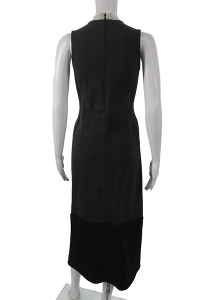 Nike Womens Sheath Midi Dress Sleeveless Mock Neck Black Colorblock Size S