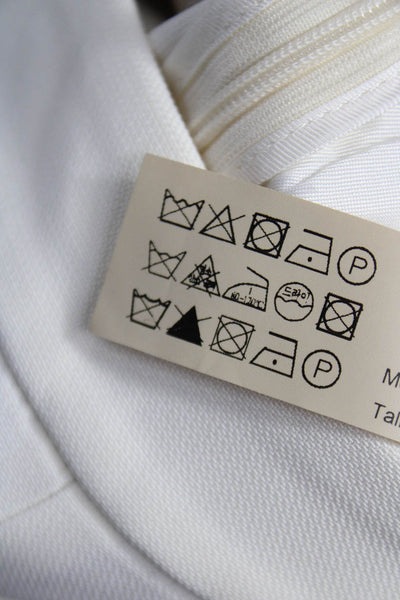 Massimo Dutti Womens Dress Pants White 100% Viscose Button Size 2