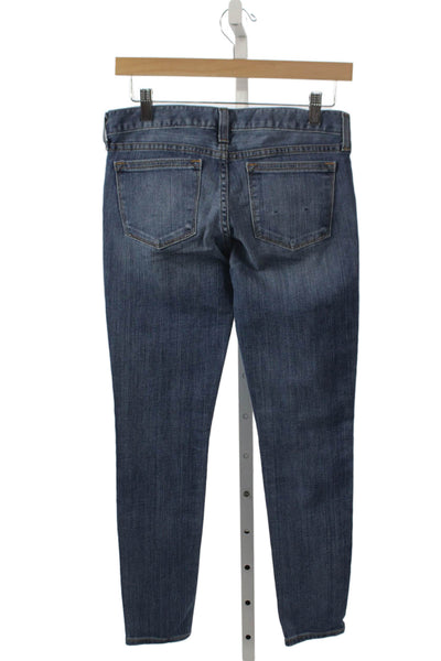 J Crew Women Blue Denim Ankle Jeans Mid Rise 28 Inseam Size 24