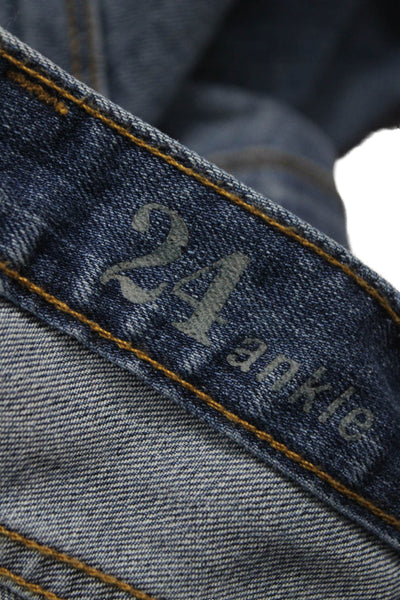 J Crew Women Blue Denim Ankle Jeans Mid Rise 28 Inseam Size 24