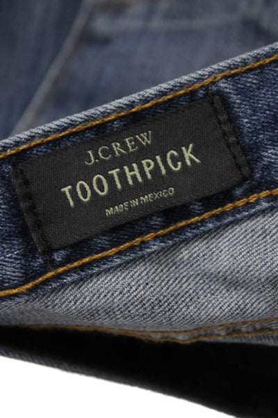 J Crew Women Blue Denim Ankle Jeans Mid Rise 28 Inseam Size 24