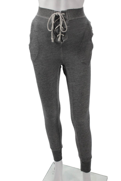 Wildfox Women Jogger Pants Gray Lace Up Size XS