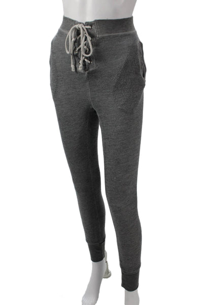 Wildfox Women Jogger Pants Gray Lace Up Size XS