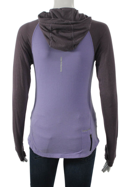 Nike Women Pullover T-Shirt Purple Long Sleeve Colorblock Size XS