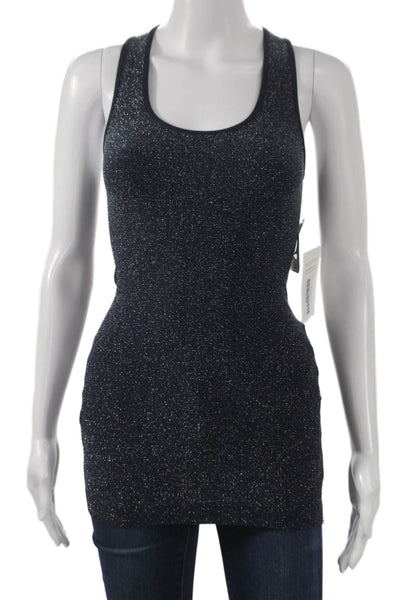Phat Buddha Womens Basic Scoop Neck Sleeveless Nylon Tank Blue Size One Size