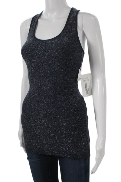 Phat Buddha Womens Basic Scoop Neck Sleeveless Nylon Tank Blue Size One Size