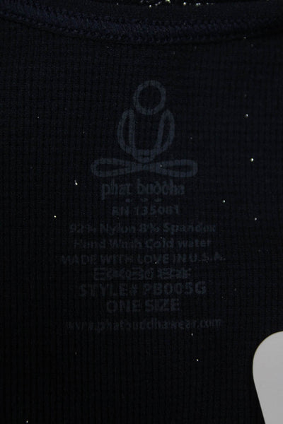 Phat Buddha Womens Basic Scoop Neck Sleeveless Nylon Tank Blue Size One Size