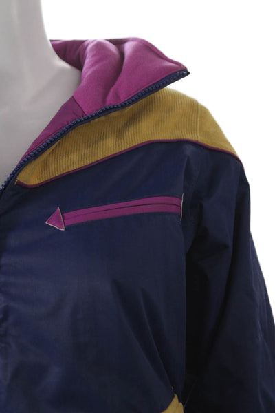 Burton Girls Ski Jacket Blue Nylon Colorblock Zip Winter Size M