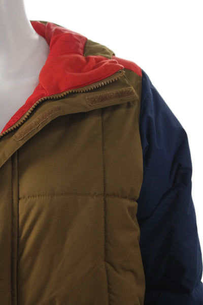 Burton Boys Multicolor Puffer Jacket Colorblock Nylon Zip Ski Size S