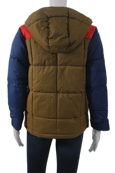 Burton Boys Multicolor Puffer Jacket Colorblock Nylon Zip Ski Size S