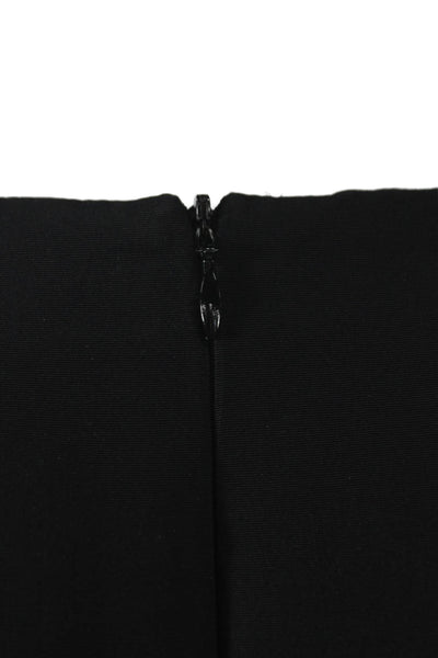 Jason Wu Women Sheath Dress Black Short Sleeve Round Neck Polyester Zip Size L