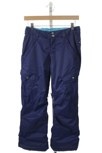 Burton Girls Snow Pants Blue Polyester Snap Winter Size M