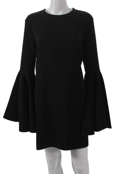Ellery Womens Mini Black Long Sleeve Polyester Round Neck Zip Dress Size 10