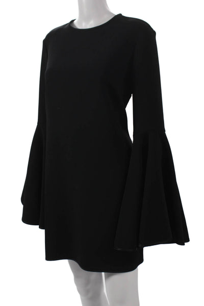 Ellery Womens Mini Black Long Sleeve Polyester Round Neck Zip Dress Size 10