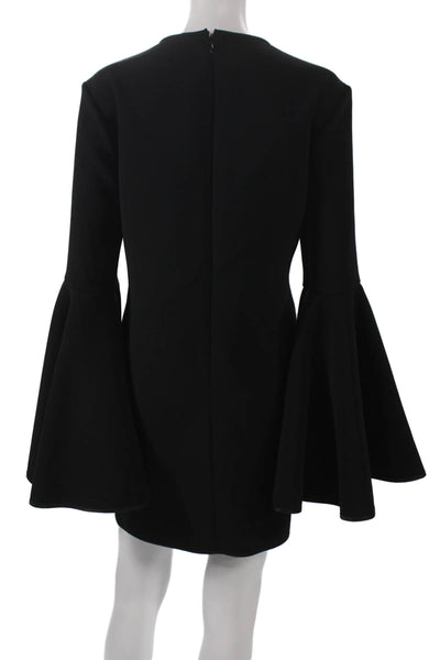 Ellery Womens Mini Black Long Sleeve Polyester Round Neck Zip Dress Size 10