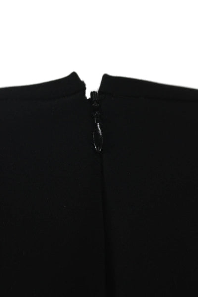 Ellery Womens Mini Black Long Sleeve Polyester Round Neck Zip Dress Size 10