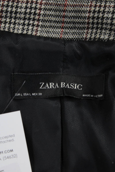 Zara Women Multicolor Plaid Overcoat Polyester Button Size L