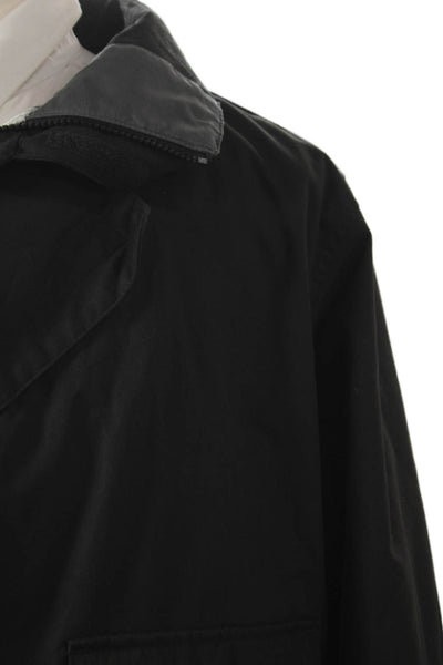 Burton Mens Ski Jacket Black Nylon Button Long Sleeve Size M