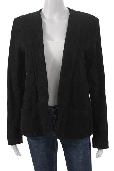 Theory Women Black Lamb Leather Basic Jacket Long Sleeve Size 12