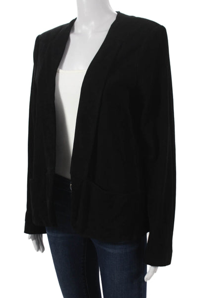 Theory Women Black Lamb Leather Basic Jacket Long Sleeve Size 12