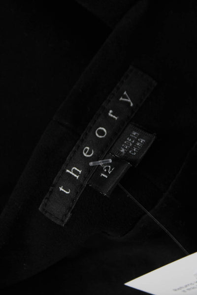 Theory Women Black Lamb Leather Basic Jacket Long Sleeve Size 12