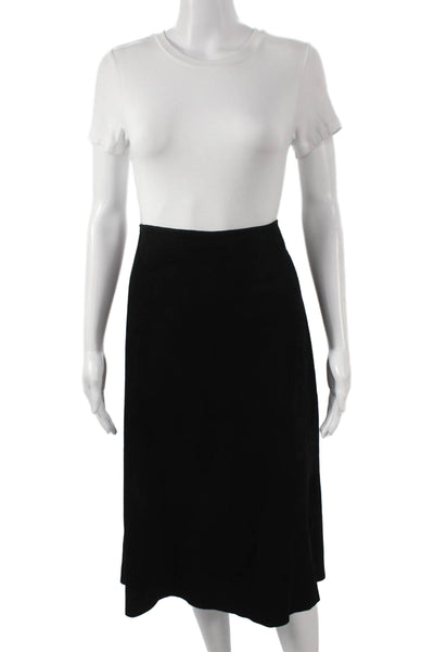 DKNY Womens A-Line Leather Long Skirt Black Zip Size 6