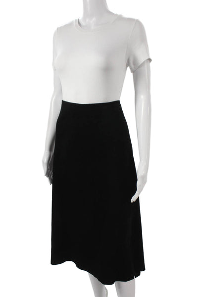 DKNY Womens A-Line Leather Long Skirt Black Zip Size 6