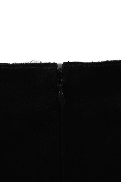 DKNY Womens A-Line Leather Long Skirt Black Zip Size 6
