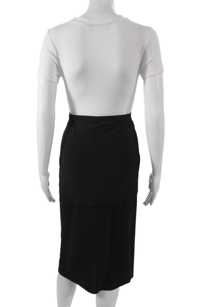 Katayone Adeli Women Black Straight Pencil Skirt Midi Size M