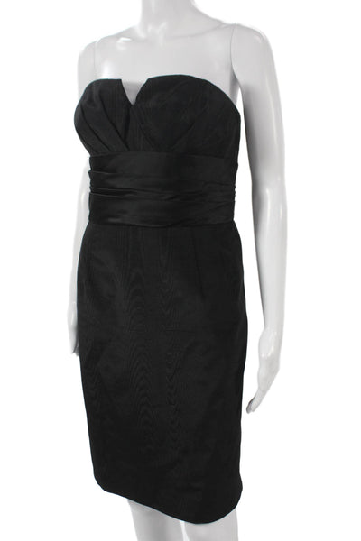 Carmen Marc Valvo Women Sheath Dress Black Sweetheart Sleeveless Mini Size 14