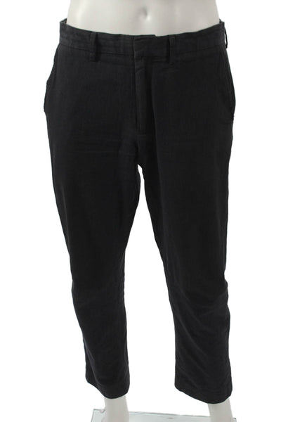 J Crew Mens Dress Pants Black Herringbone Cotton 30 Inseam Size 32