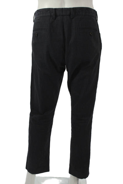 J Crew Mens Dress Pants Black Herringbone Cotton 30 Inseam Size 32