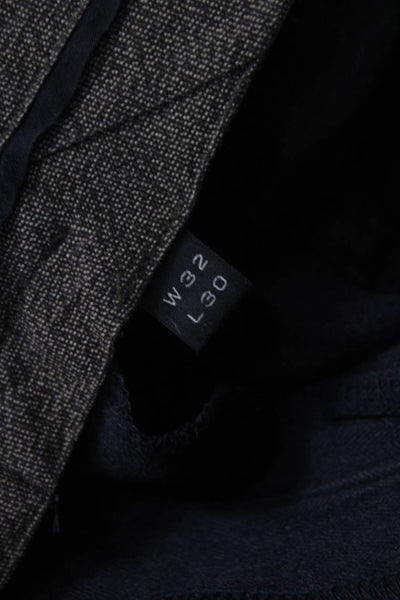 J Crew Mens Dress Pants Black Herringbone Cotton 30 Inseam Size 32