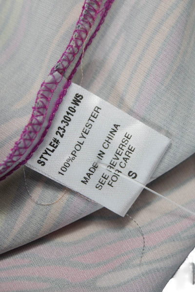 Sincerely Ours Women Geometric Collared Button-Up Blouse Multicolor Size S