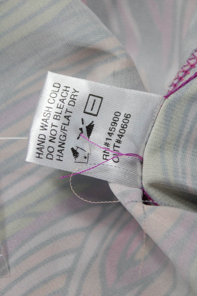 Sincerely Ours Women Geometric Collared Button-Up Blouse Multicolor Size S