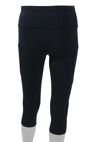 Lululemon Womens Blue Capri Leggings Polyester Blend Solid Size 6