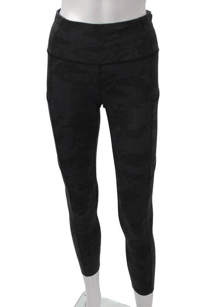 Lululemon Womens Ankle Leggings Black Camo Size 6