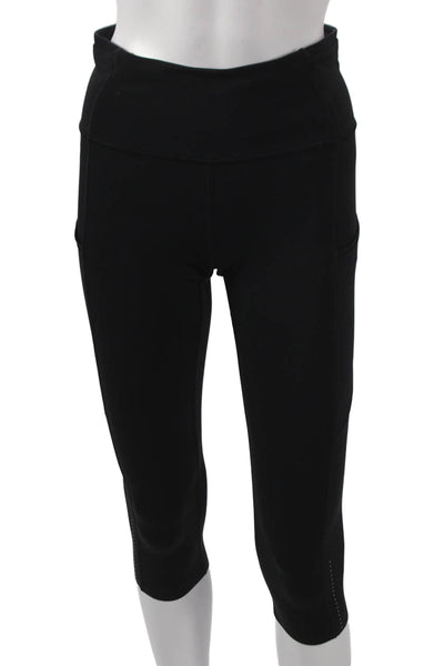 Lululemon Women Capri Leggings Black Polyester Blend Pull On Size 6