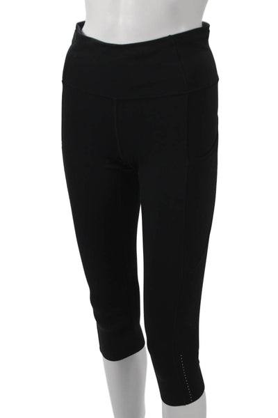 Lululemon Women Capri Leggings Black Polyester Blend Pull On Size 6