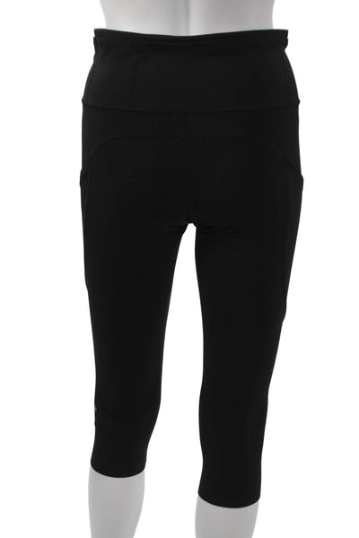 Lululemon Women Capri Leggings Black Polyester Blend Pull On Size 6